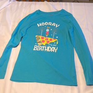 Cat & Jack girls HOORAY IT'S MY BIRTHDAY long sleeved Tee size XL (14-16)